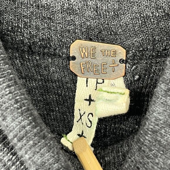 WE THE FREE PEOPLE Sweater XS Turtleneck Slit Back Long Sleeve Cotton Rayon Gray - Picture 12 of 15